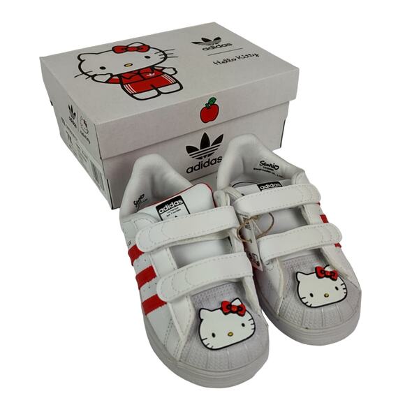 adidas x Hello Kitty Superstar White/Red Toddler Size 7K